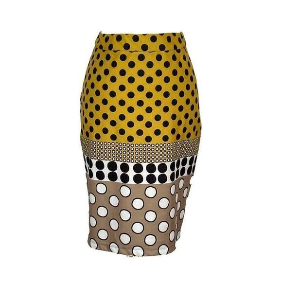 ZOE by Michael Phillips S Yellow Polka Dot Pencil Skirt ~Boutique~Art To… - Picture 1 of 9